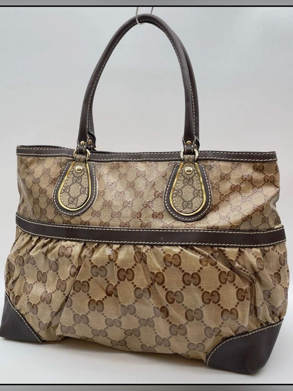 Gucci 🤎 GG Crystal Tote Bag Beige Gold -Excellent Condition